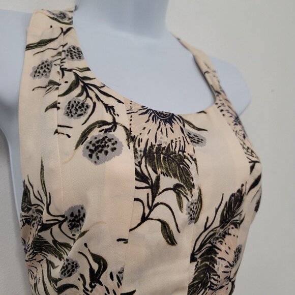 Madewell Women T Back Floral Halter Neck Midi Dress Size 14 Painted Blooms Pink - Picture 3 of 15